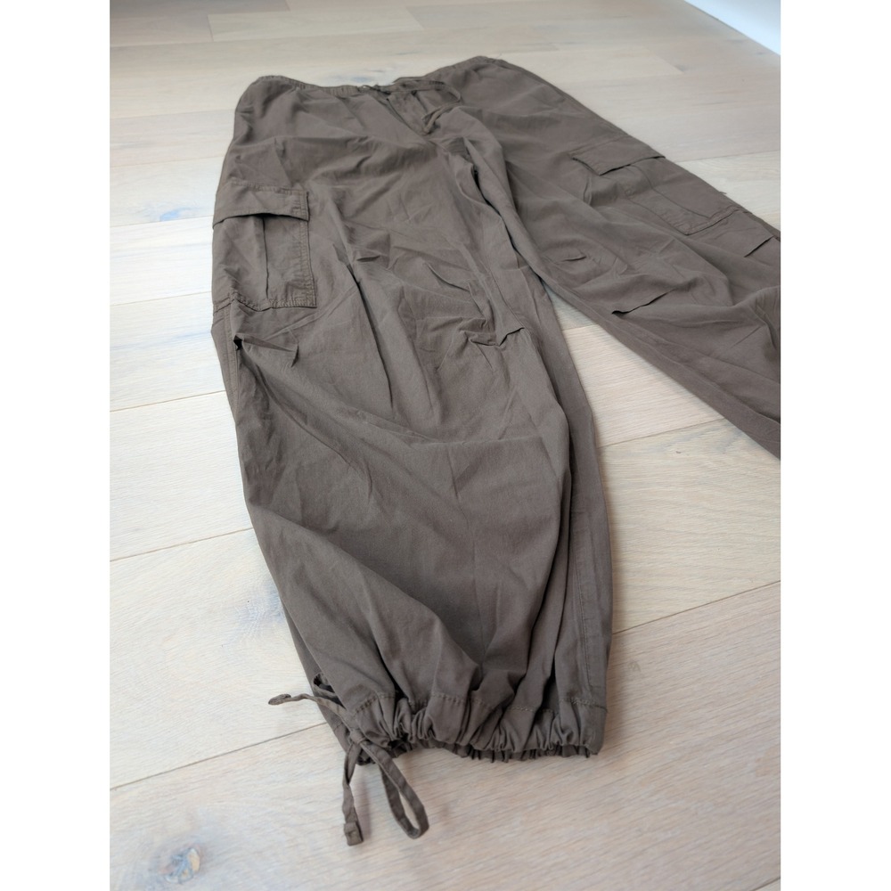 American Eagle Brown Cargo Parachute Pants Baggy Utility Y2K Size M - Picture 11 of 12